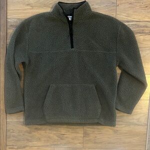 No Boundaries Men's Dark Green Zip Up Sweater